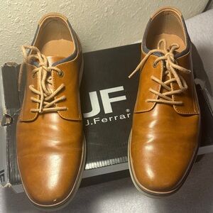jf j.ferrar Men's Brown Leather Oxfords